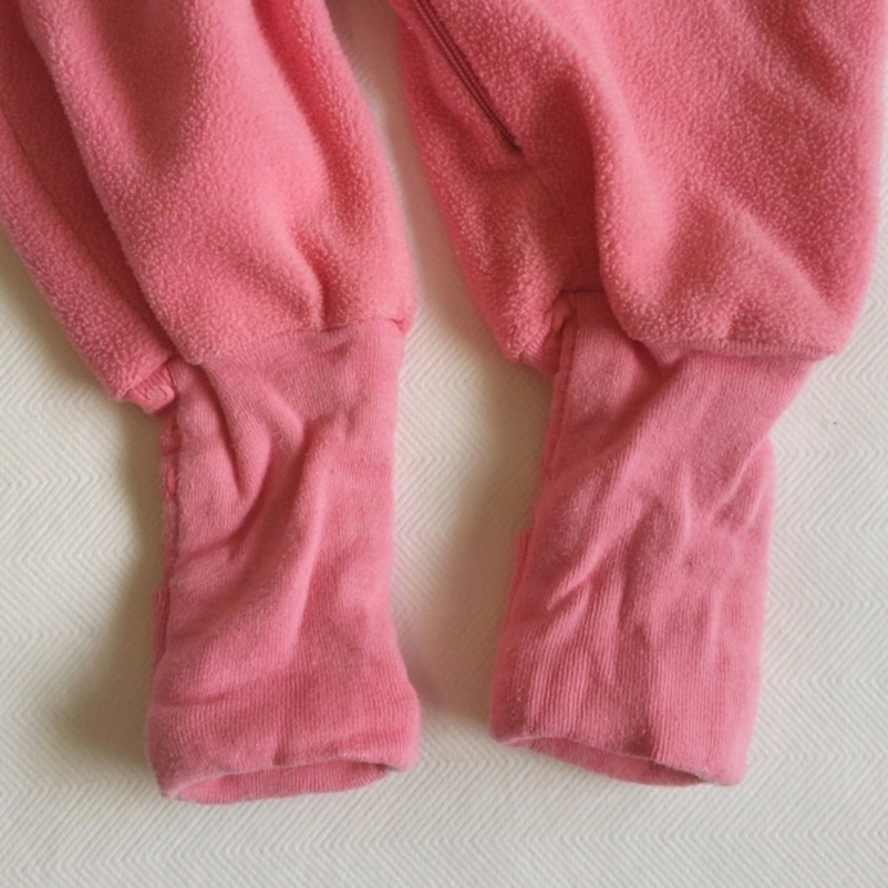 VTG 90s Snugabye Convert-A-Foot Pink Fleece Sleeper Pajamas 3 Months Toronto - Picture 6 of 7